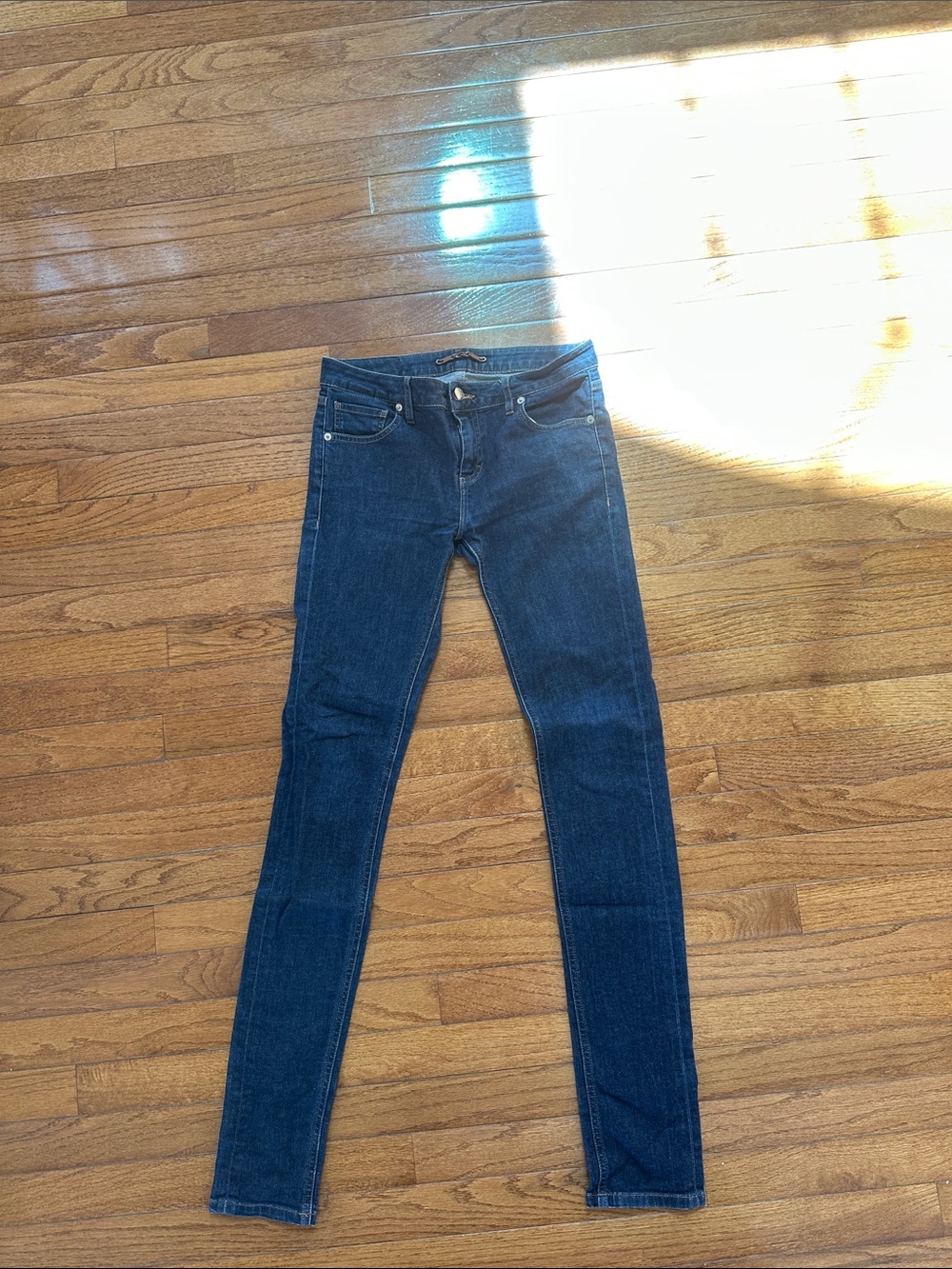 Lacoste Women’s Slim Straight Jeans Dark Wash HF9440-51 Logo Denim Pants